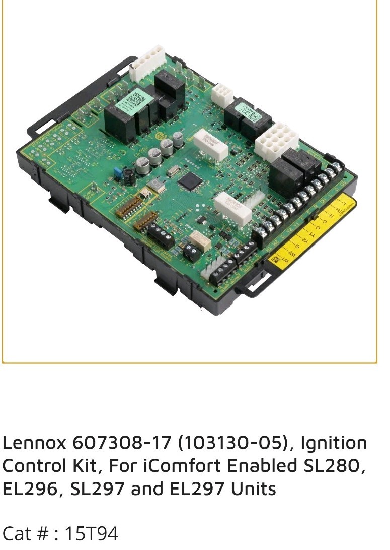 Lennox 607308-17 (103130-05), Ignition Control Kit, For iComfort Enabled SL280,