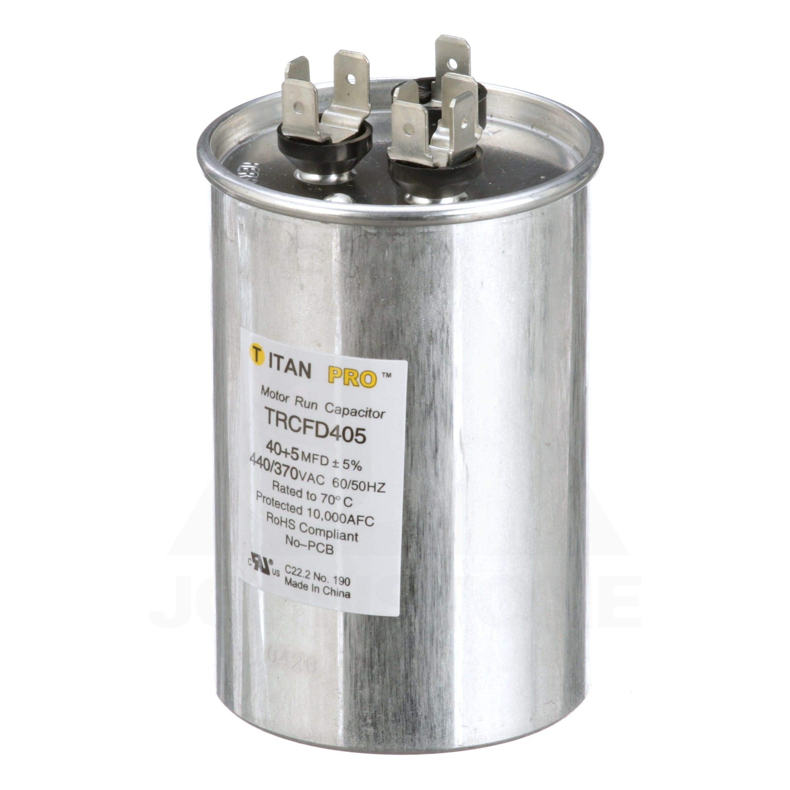 TitanPro TRCFD405 HVAC Round Dual Motor Run Capacitor. One Size, No Color