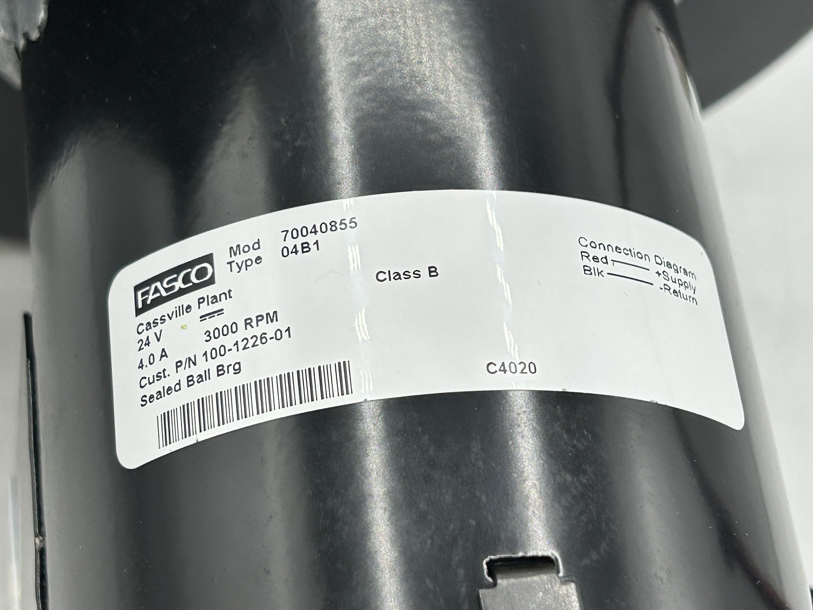 FASCO 70040855 Draft Inducer Blower Motor Assembly Type 04B1 24V 4.0A 3000RPM