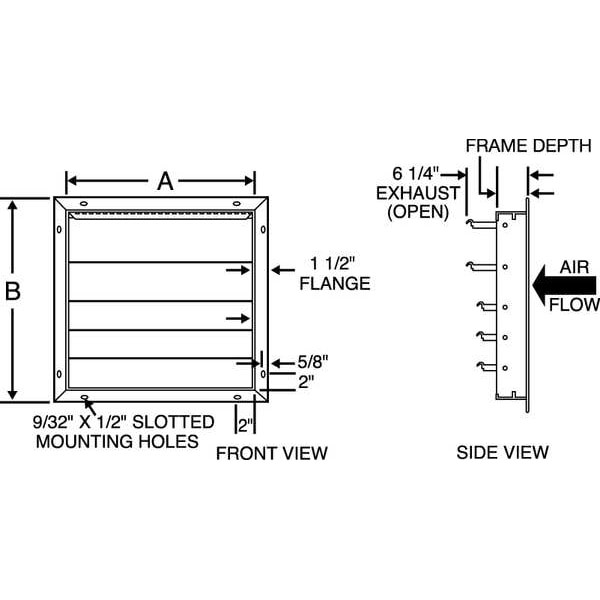 Dayton 4C555 10 In 13″H-W 5.75″L Aluminum Backdraft Damper, 10-1/2 In X 10-1/2