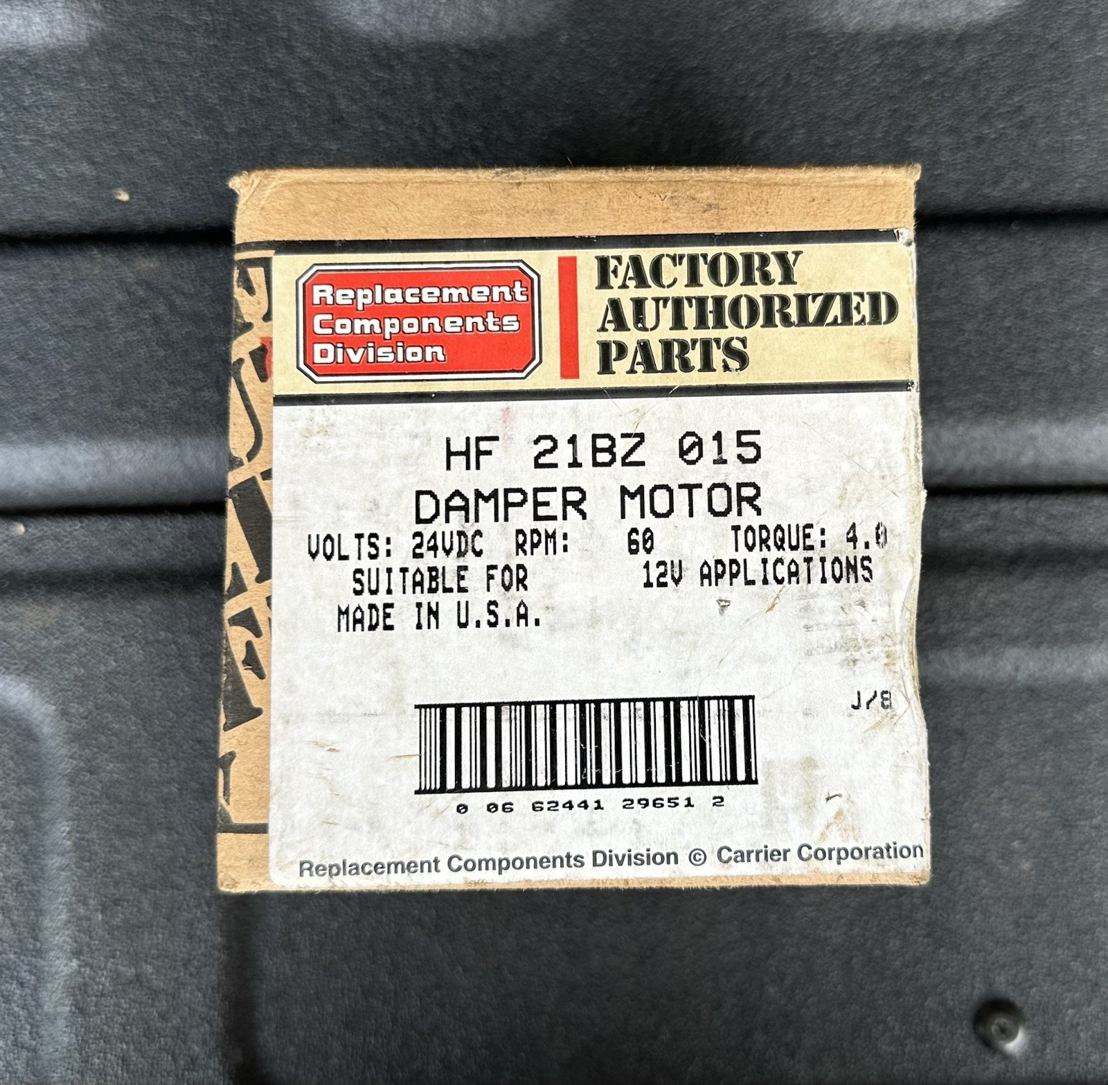 NEW CARRIER HF21BZ015 DAMPER MOTOR 24 VDC AK