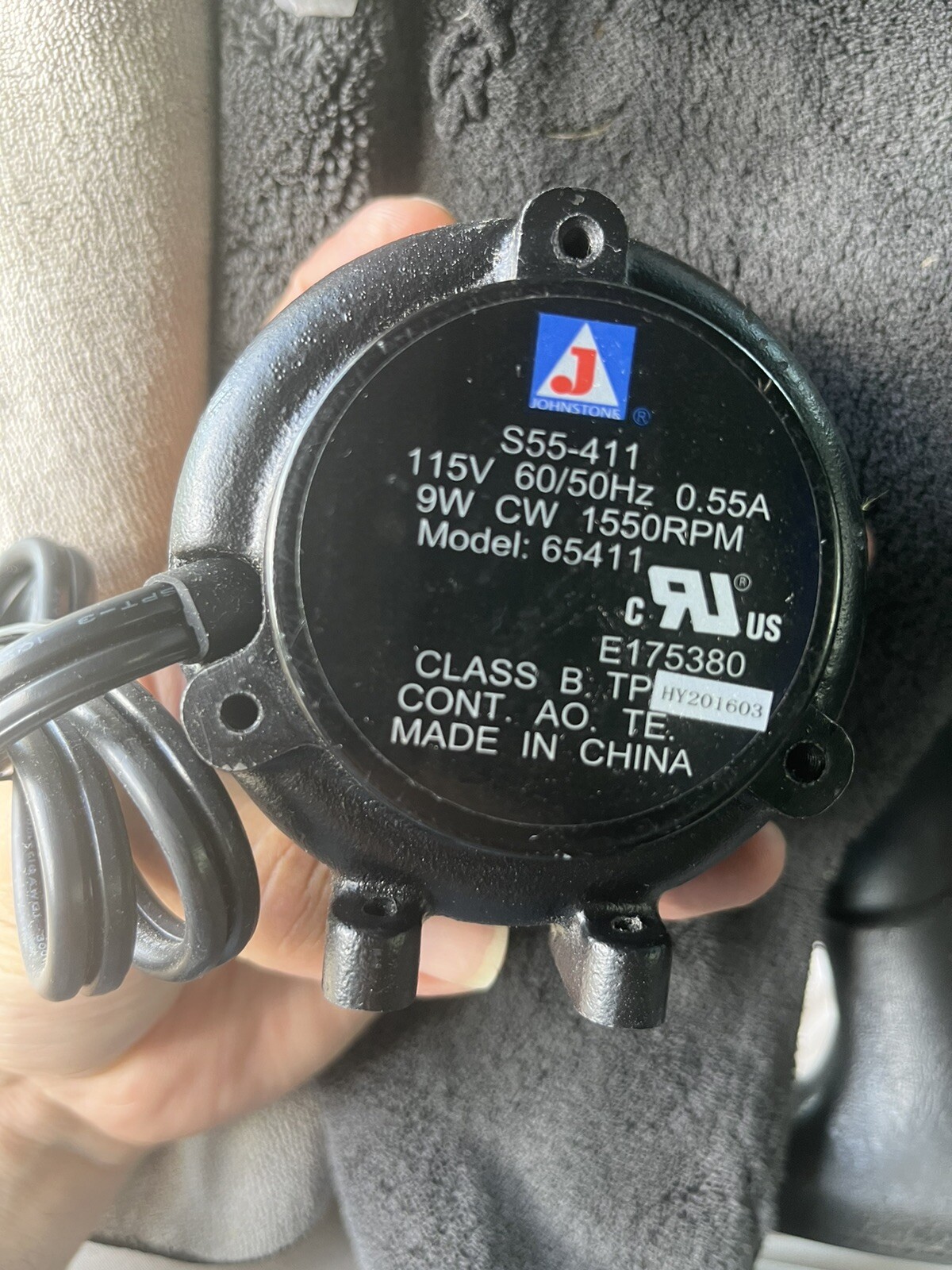 Packard S5411 9 Watt Cast Iron Unit Bearing Motor 115 Volts CW 1550 RPM Motor..