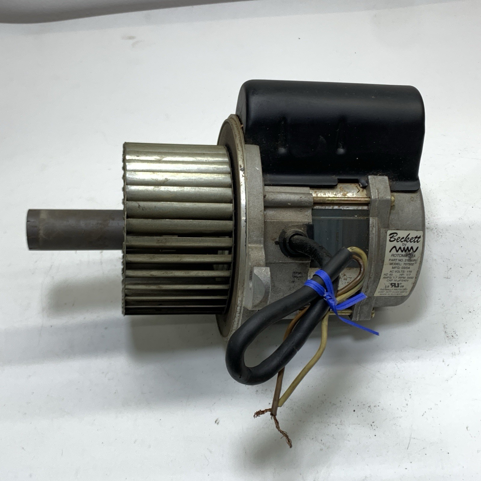 Beckett 21805R 707502 Oil Burner Motor 1/7 HP 3450 RPM 115V Single Phase 707502