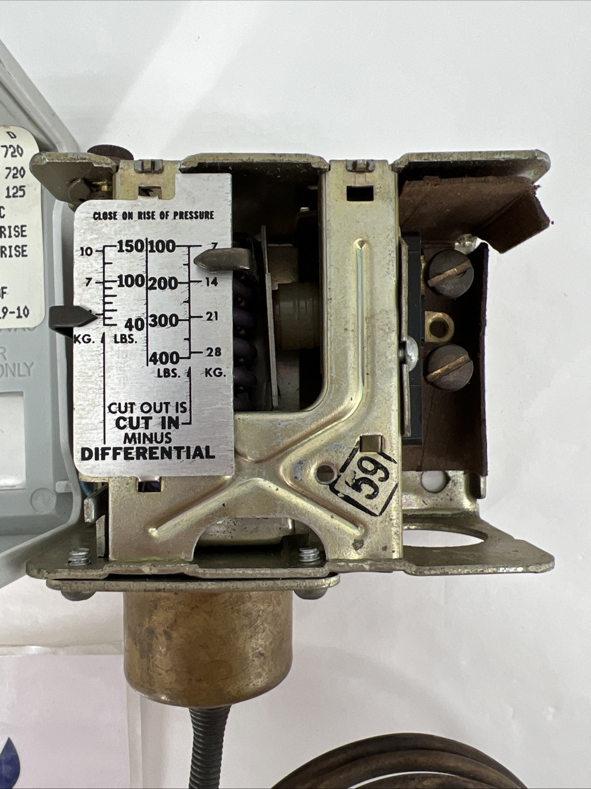 RANCO 016-108 High Pressure Control, 100-400PSIG, 40-150PSI, 1/4”, 3’ Capillary