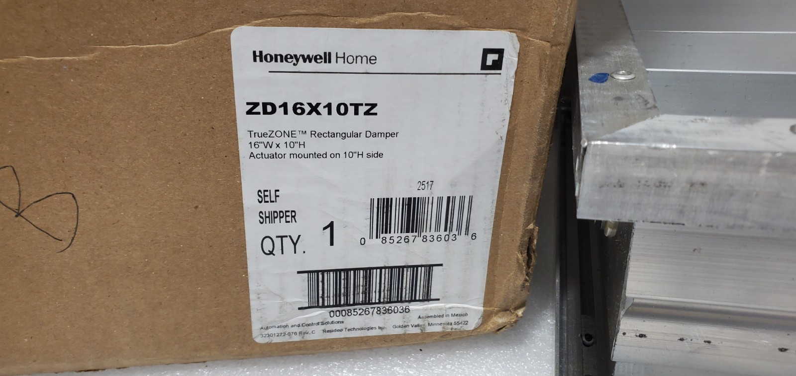 Honeywell TrueZONE ZD16x10TZ 16in x 10in Parallel Blade Zone Damper