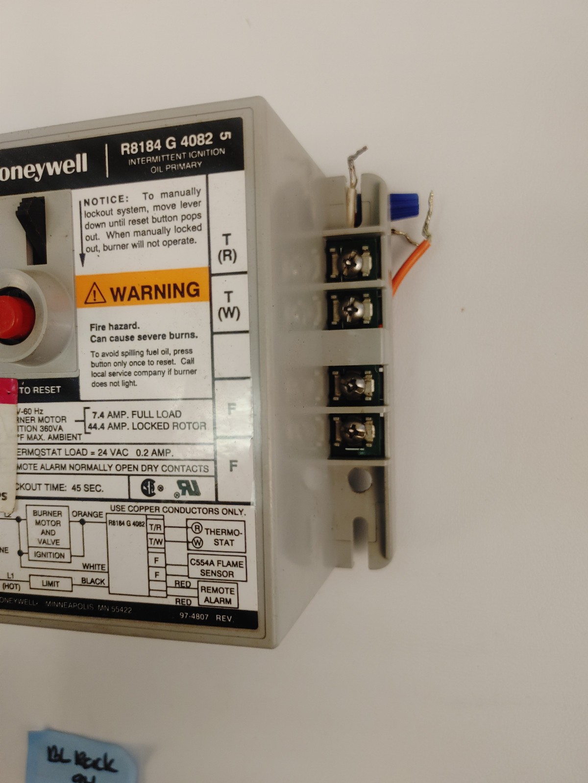 HONEYWELL R8184G 4082 Oil Burner Control