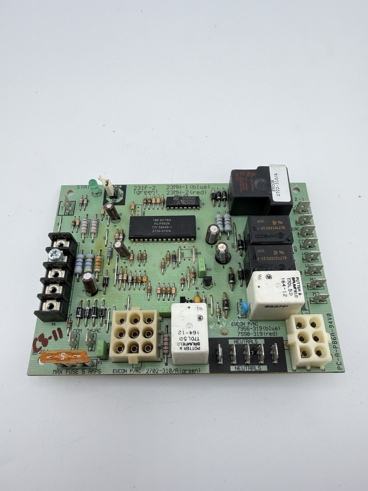 Texas Instruments Evcon 23IF-2 2702-310/A (green) Furnace Control Board #C8-11