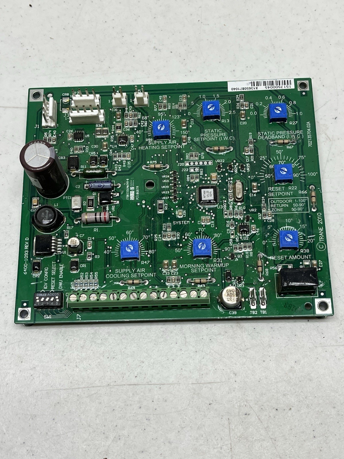Trane Control Circuit Board X13650871040 6400-1093 REV D 30 DAY WARRANTY