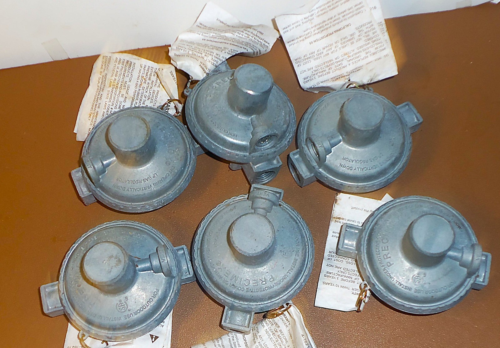 Lot 6–PRECIMEX MOD 3001 Aluminum Gas Regulator NPT Connection Mexico Silver LP