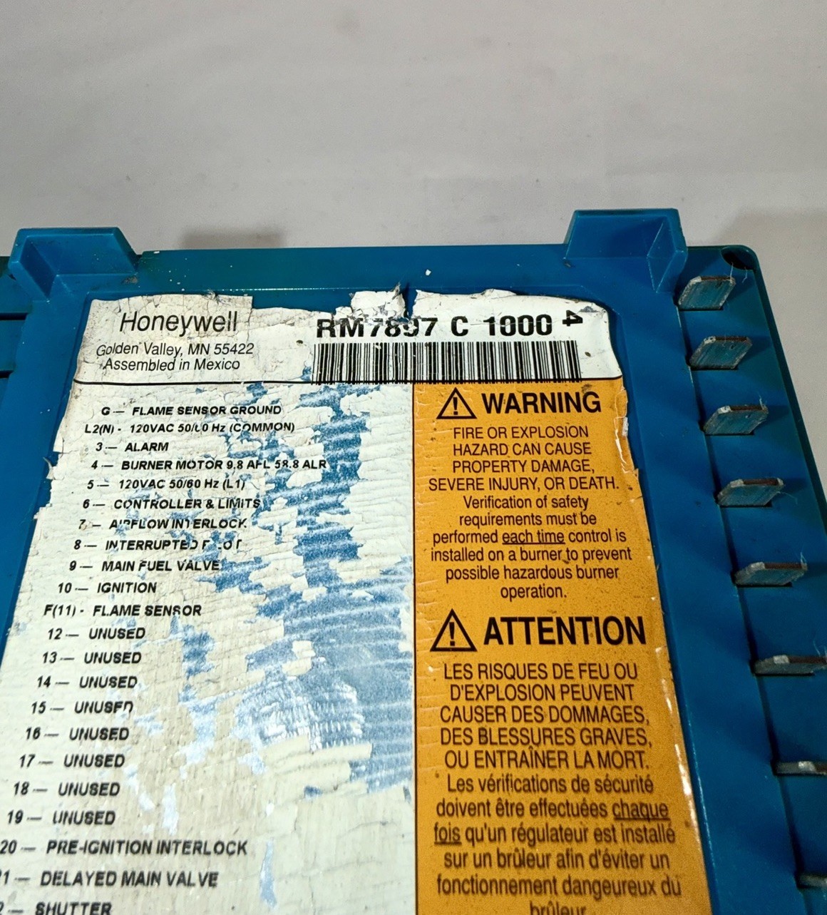 HONEYWELL RM7897C1000 BURNER CONTROL RM7879 C 1000