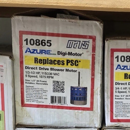 Mars 10865 Azure&reg; ECM Condenser Fan Motor – 1/3-1/2 HP –