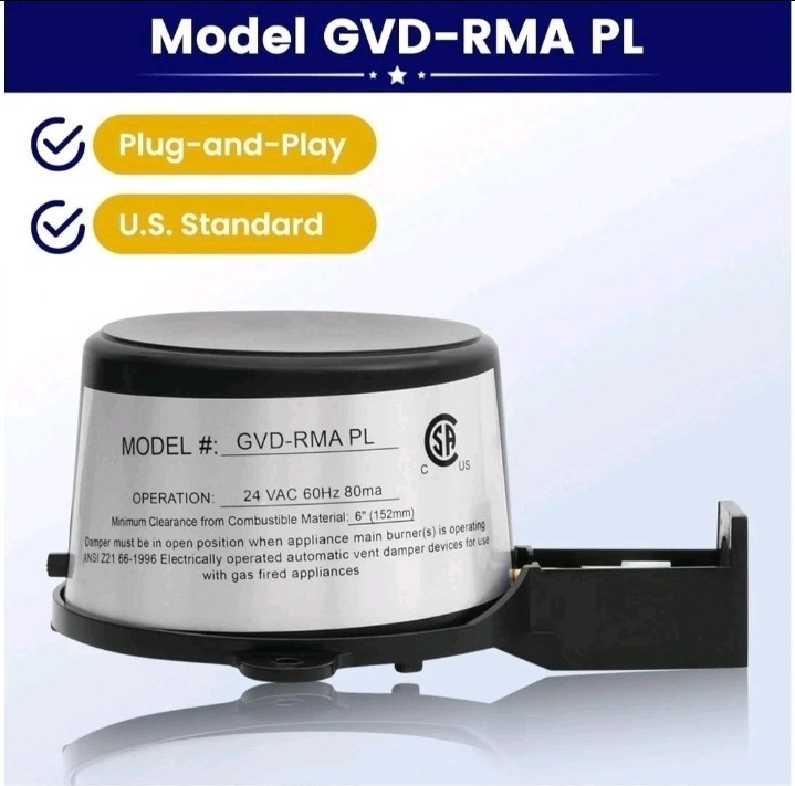 GVD RMA PL Vent Damper Motor 46491600 Boiler Damper Motor 24VAC 60Hz 80mA CSA US