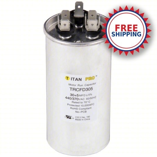 Dual Run Capacitor 30/5 MFD 440V Round – AC Condenser & Compressor FREE SHIPPING