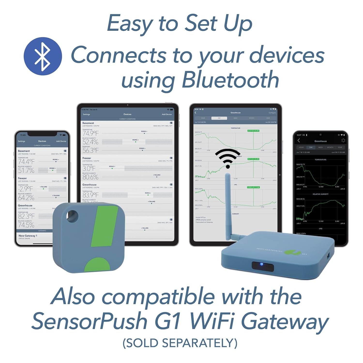 Smart Temperature Humidity Sensor Bluetooth Monitor Thermometer Hygrometer App