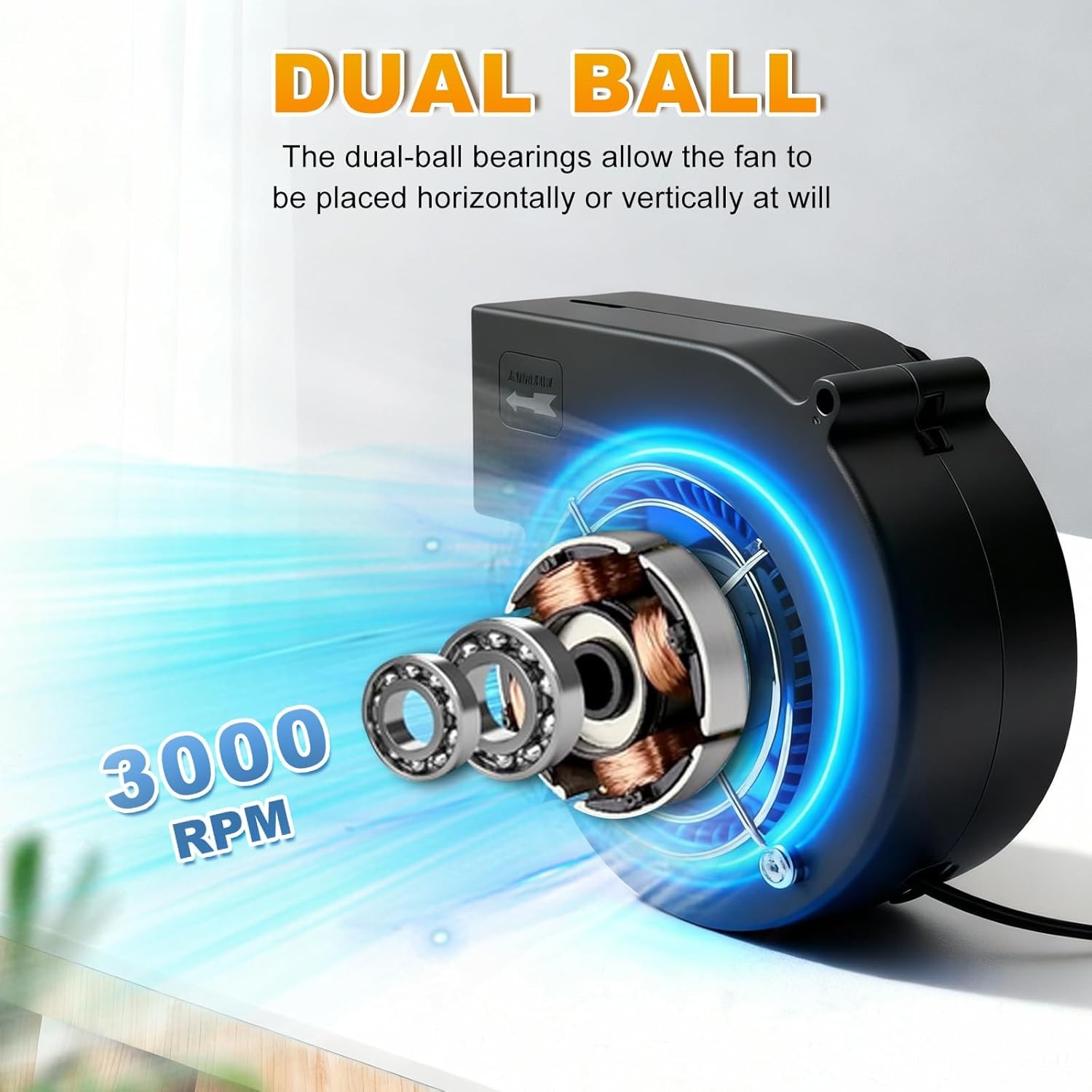 120Mm BBQ Fan 12V 4.72In Blower Brushless with 110V/120V Variable Speed
