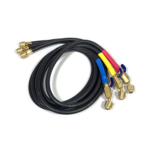 Yellow Jacket 29805 60in, 3 Pak, Plus II 1/4in Black Hoses w/ CPV ends