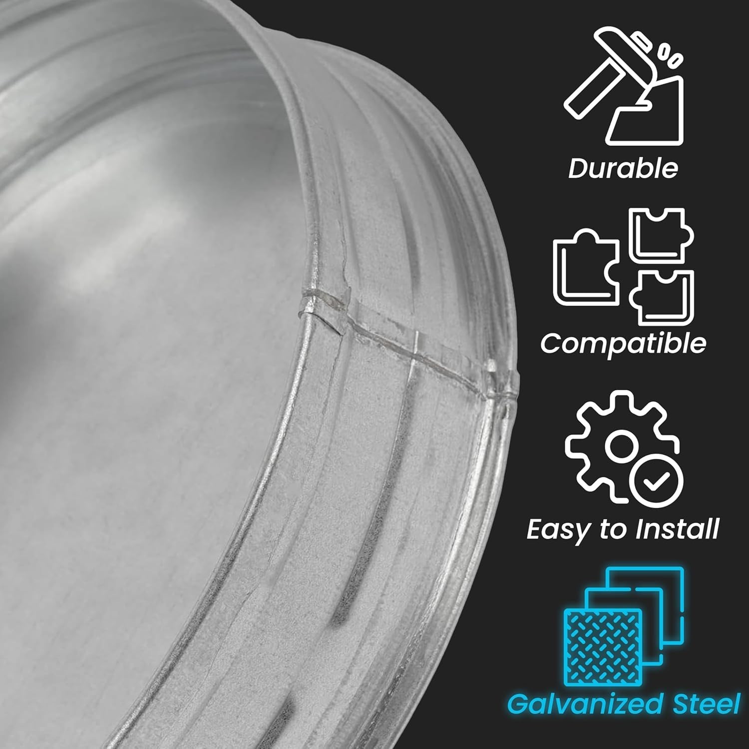 Galvanized Steel 3 Inch Duct Cap – Indoor & Outdoor Weatherproof Vent Cover