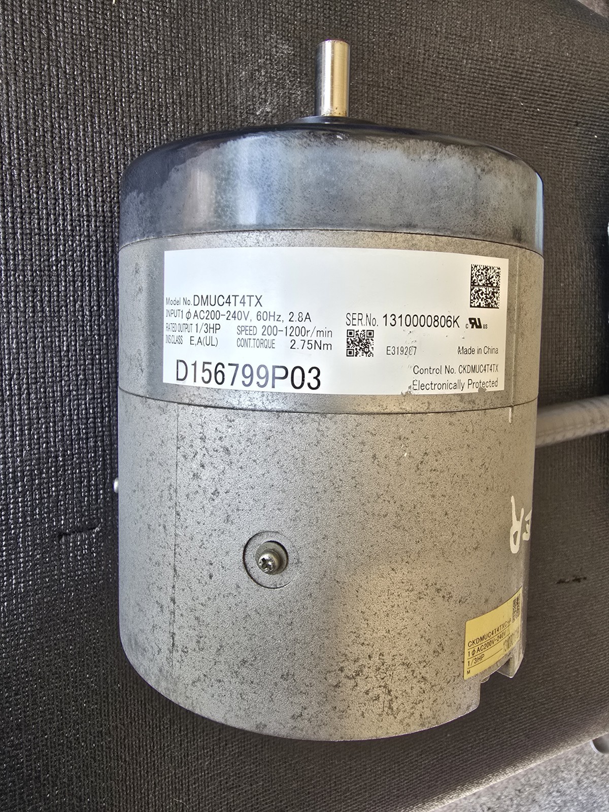 TraneDMUC4T4TX OD ECM Motor Panasonic D156799P03 1/3HP 200-240V 30 DAY WARRANTY