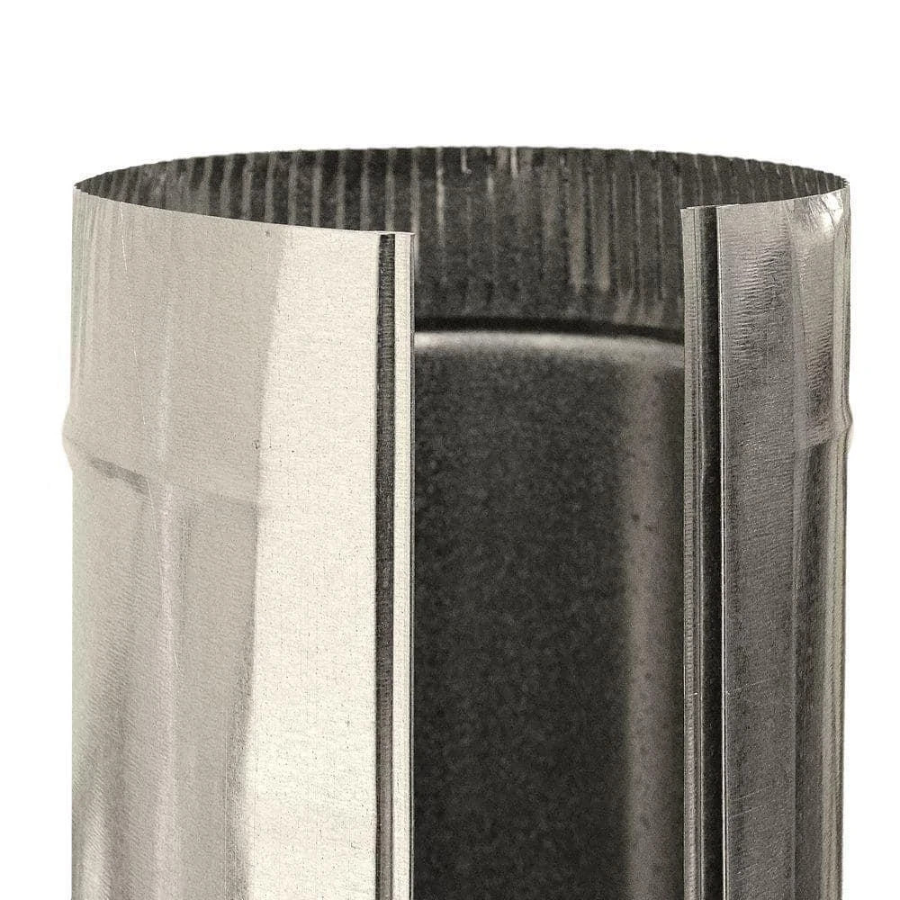 Master Flow Duct Pipe 4in x 2 ft Round 30-Gauge Galvanized Metal Steel Snap-Lock