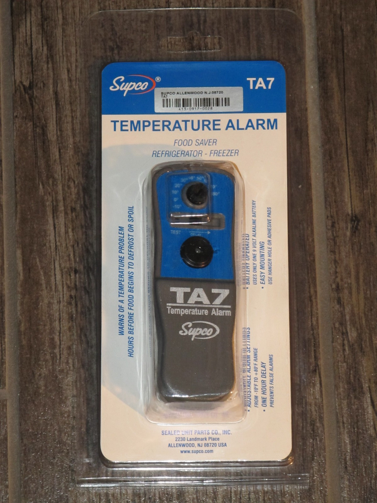 NEW SUPCO TA7 Battery Operated Temperature Alarm, -10 to 80 Degrees F
