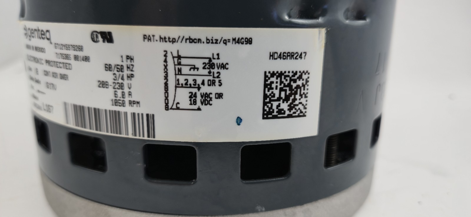Carrier 3/4 HP X13 Blower Motor HD46AR247 230V CCWLE Rotation