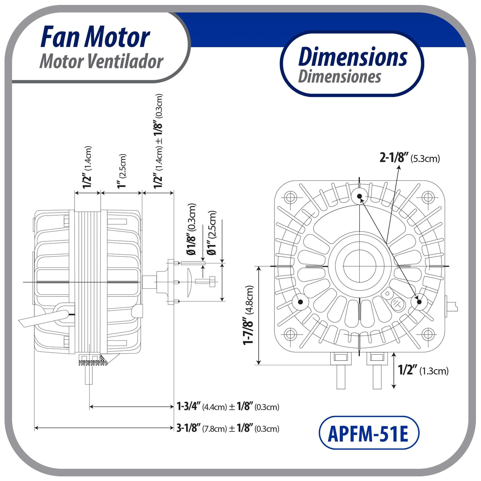 Appli Parts APFM-51E 5W refrigeration condenser and evaporator motor 115V 60Hz 0