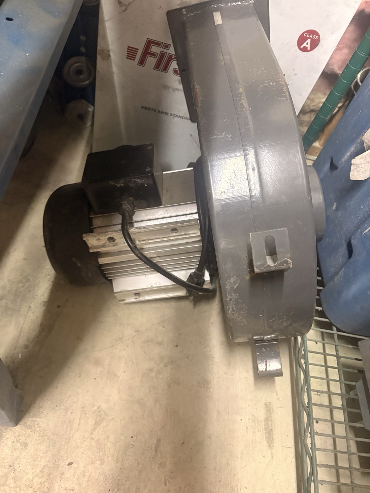 Gray Centrifugal Blower Metal HVAC Fan Corded Electric Industrial