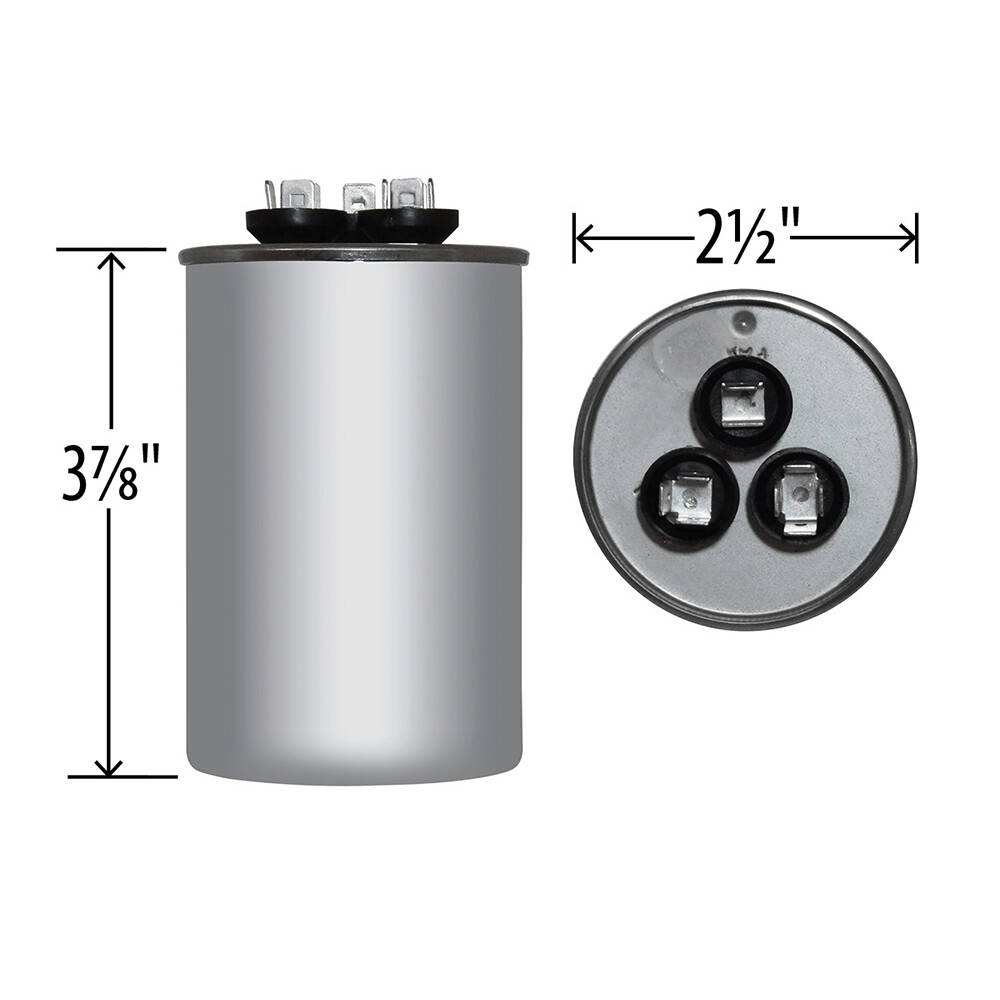 Trane Dual Capacitor 45/5 uf MFD 440 VAC replaces GE Genteq CPT-0656 CPT00656