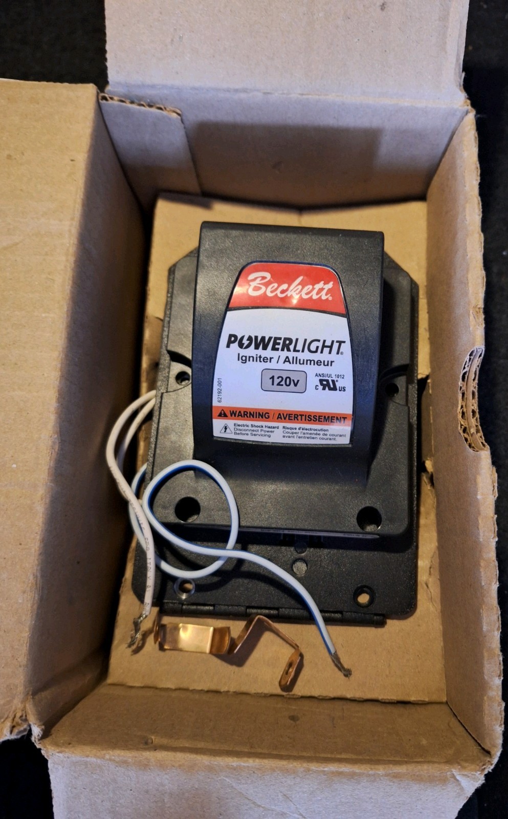 Beckett 51826U Electronic Oil Igniter for Carlin 100 Burners. MISSING SMALL NUTS
