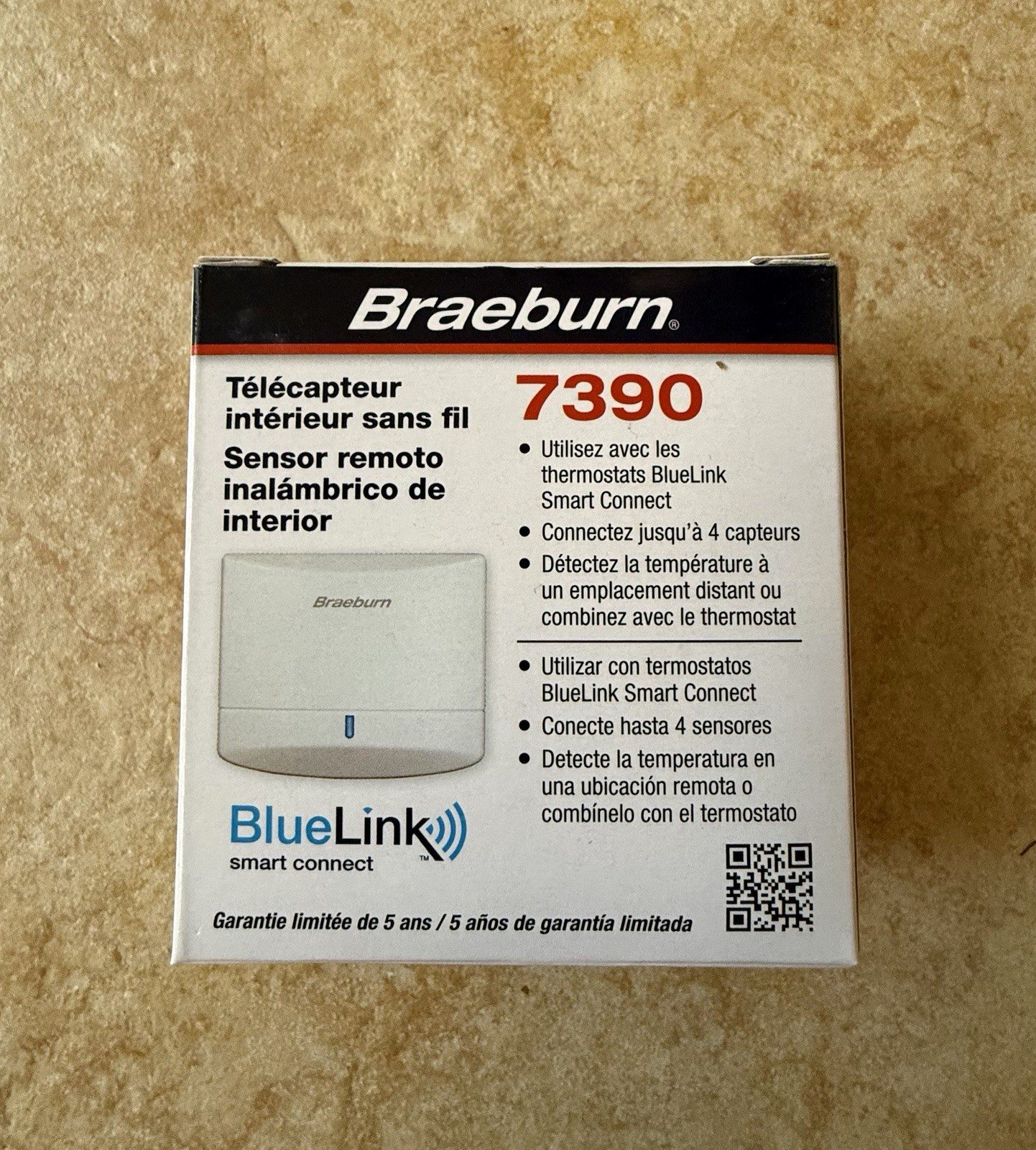 NEW Braeburn 7390 Indoor Wireless Sensor for 7500 and 7320 Thermostats FREE SHIP