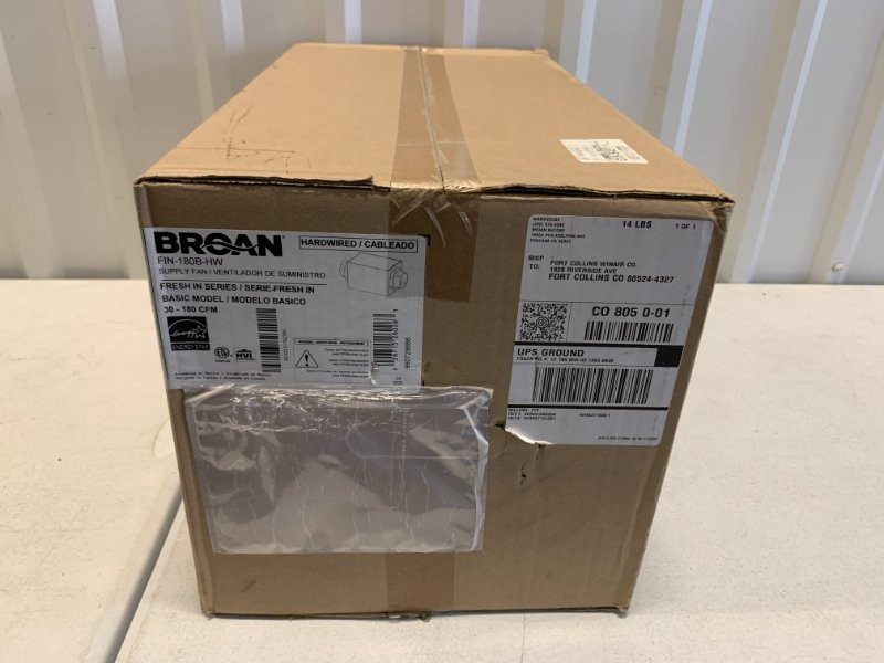 Broan FIN-180B-HW Supply Fan 180 CFM 120V 6″ Round