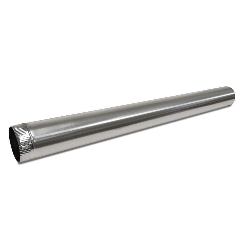 Master Flow 8 in Round Metal Duct Pipe 5 ft Galvanized Steel HVAC Vent 30 Gauge