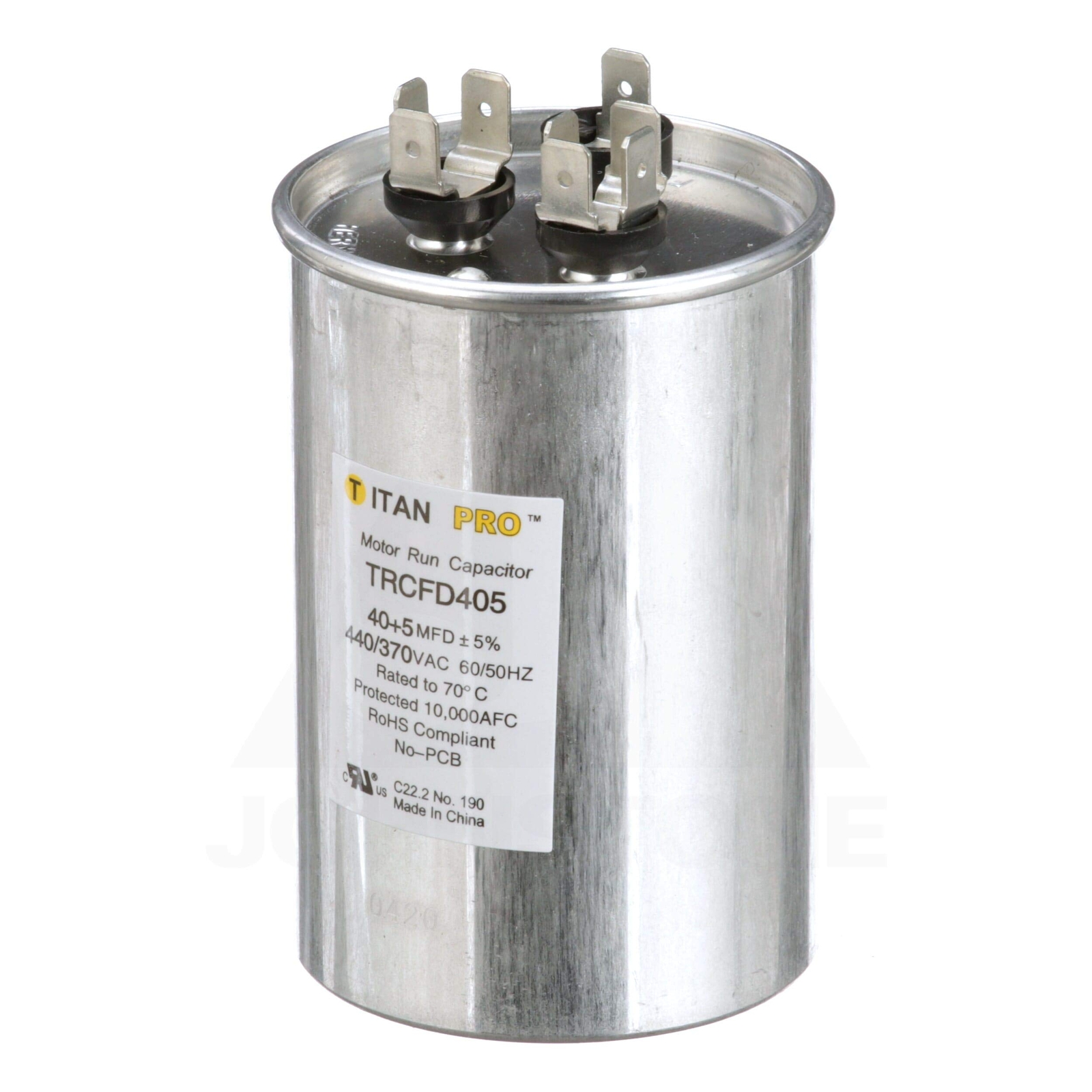 TitanPro TRCFD405 HVAC Round Dual Motor Run Capacitor. 40/5 MFD/UF 440/370 Volts