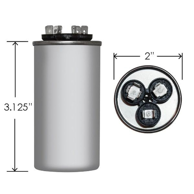 55 5 X 370 440 VAC round Dual Run Capacitor for HVAC Systems