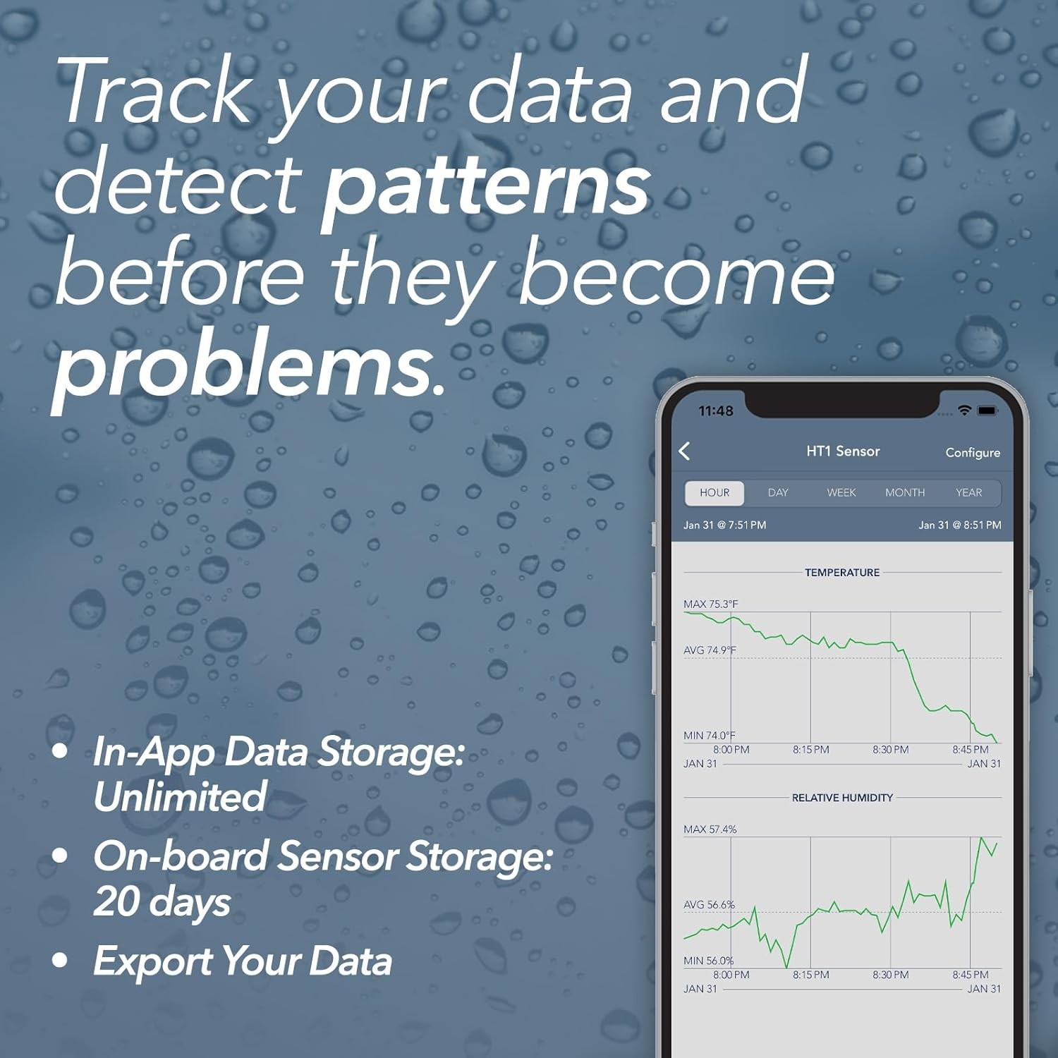 Smart Temperature Humidity Sensor Bluetooth Monitor Thermometer Hygrometer App