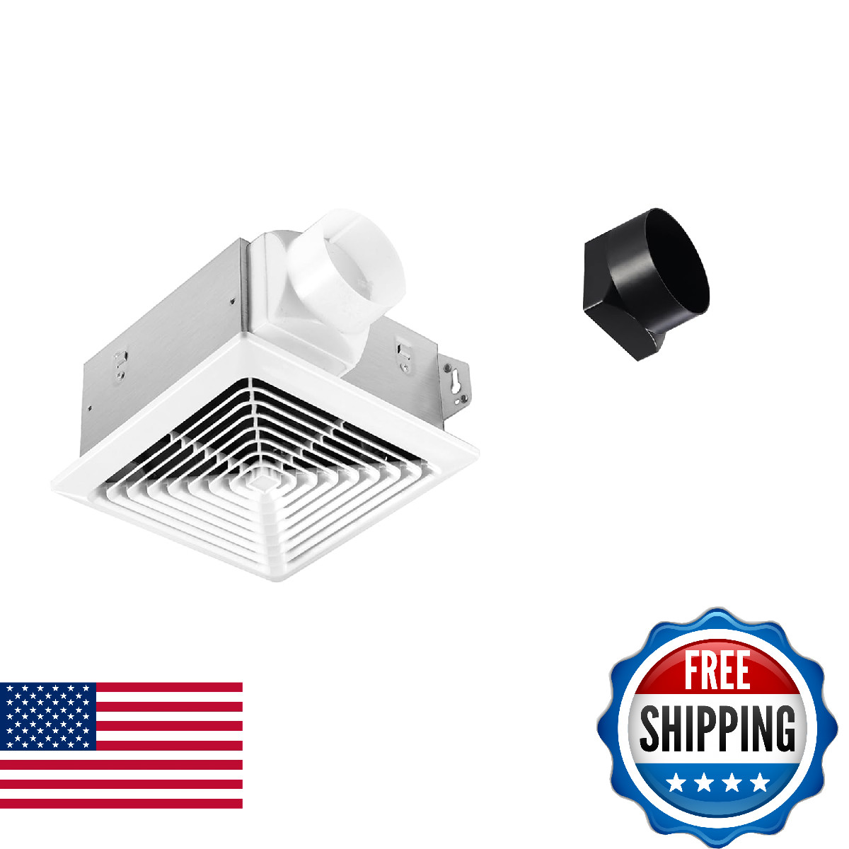 VENTECHLATION Bathroom Exhaust Fan 50 CFM,1.2 Sone, 3&4-Inch Duct Included, No A
