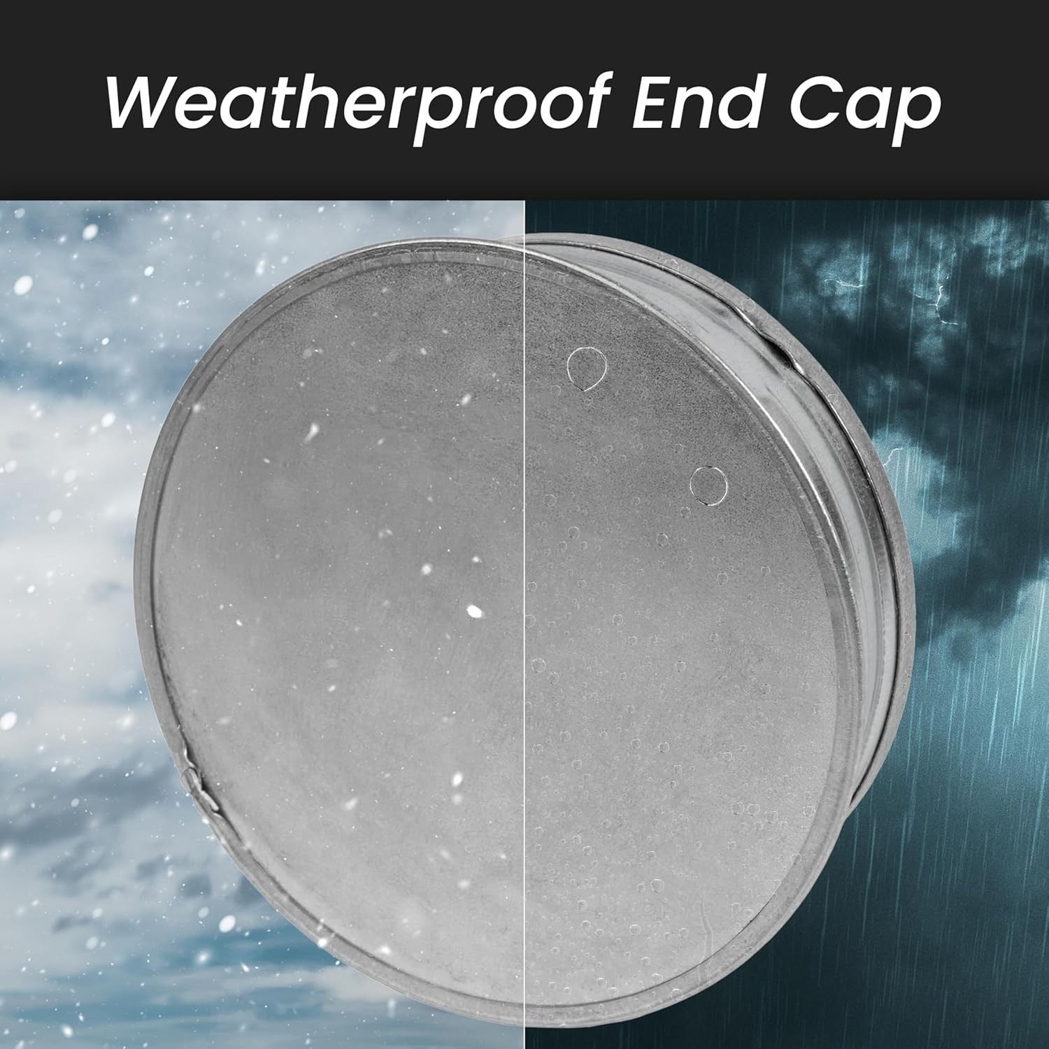 Galvanized Steel 3 Inch Duct Cap – Indoor & Outdoor Weatherproof Vent Cover