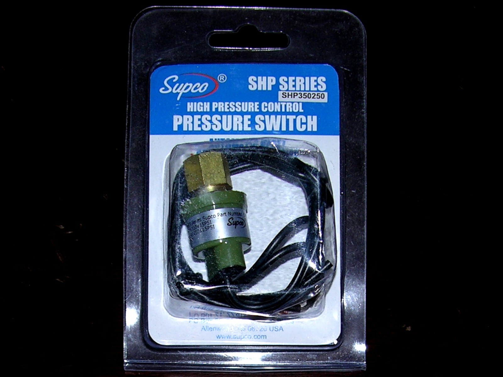 (NEW) SUPCO SHP350250 OPENS@350 PSI CLOSES@ 250 PSI HIGH PRESSURE CONTROL SWITCH
