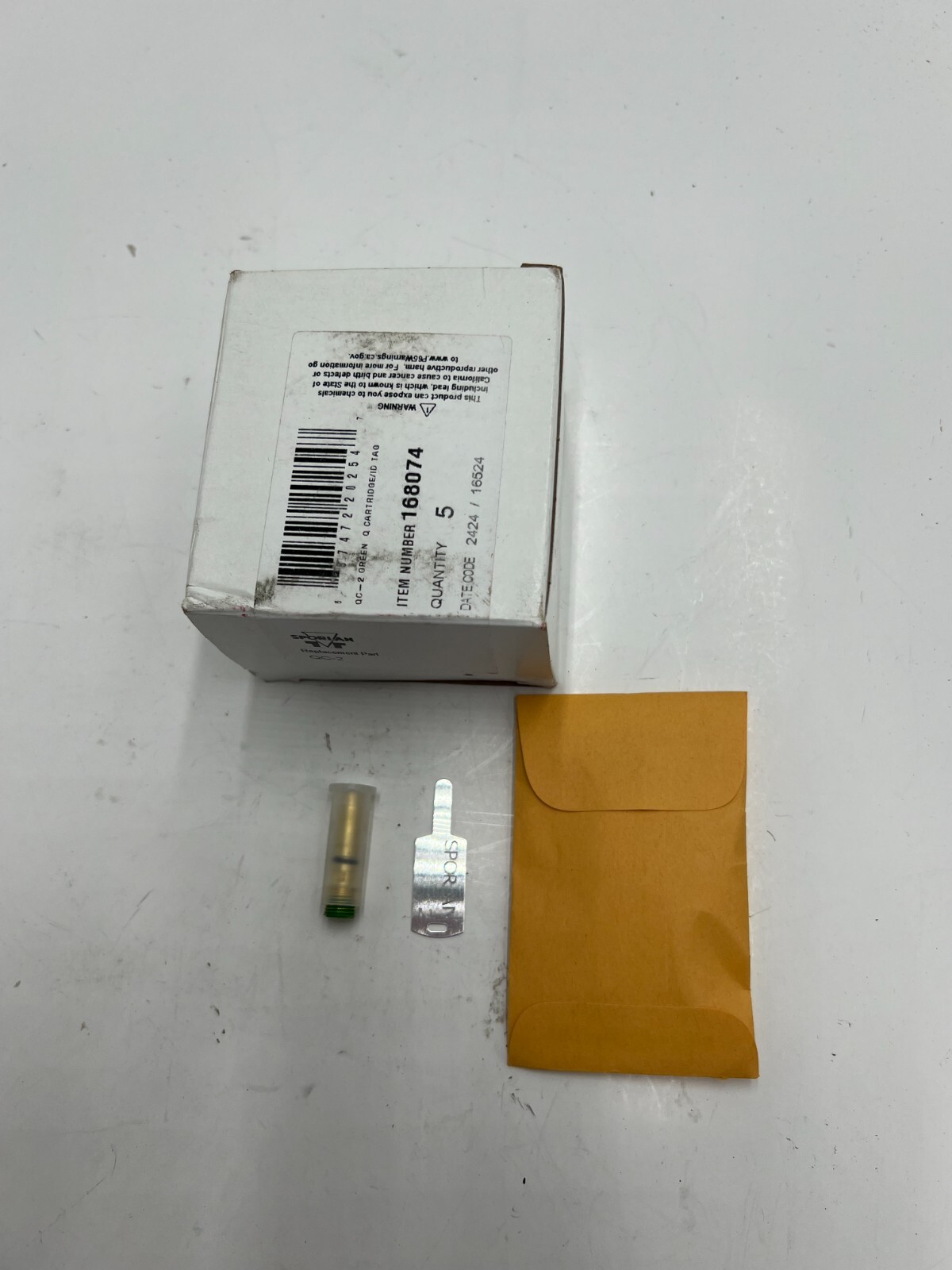 BOX OF 5 Sporlan 168074 QC-2 GREEN Q CARTRIDGE / ID TAG