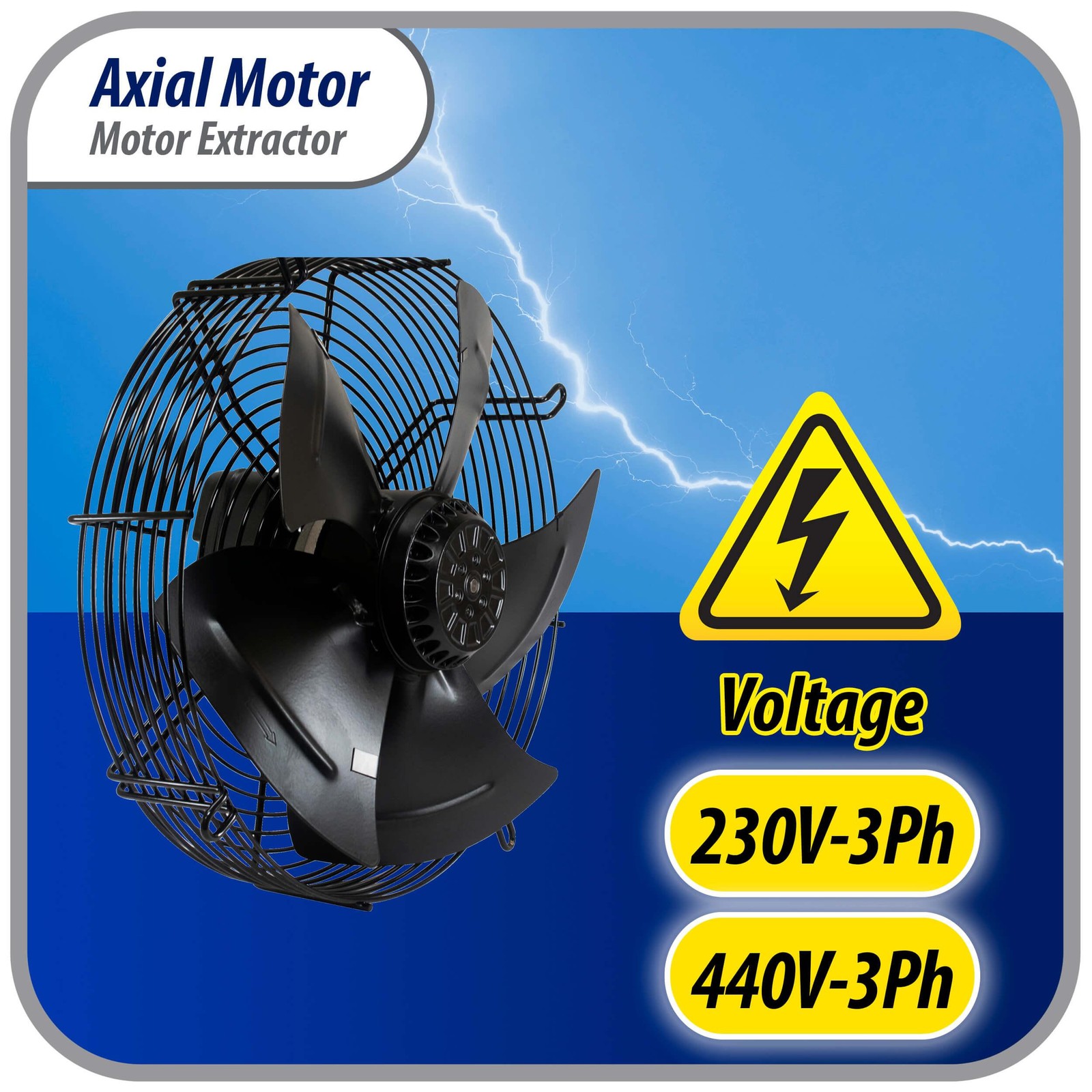 Appli Parts AXF-630-4 24-3/4 in Axial Fan Motor Guard Mounted Fan Blade 220-440V