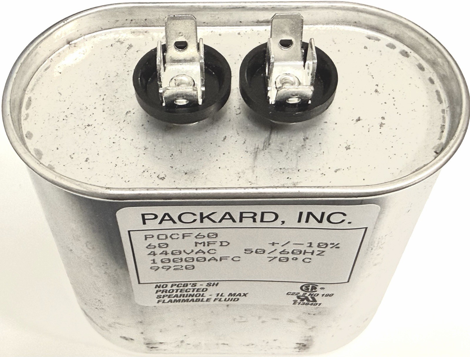 60MFD 440VAC, 60uF 440V, 60mF 440V, POCF60, G22-828, 90x90x50, Run Capacitor