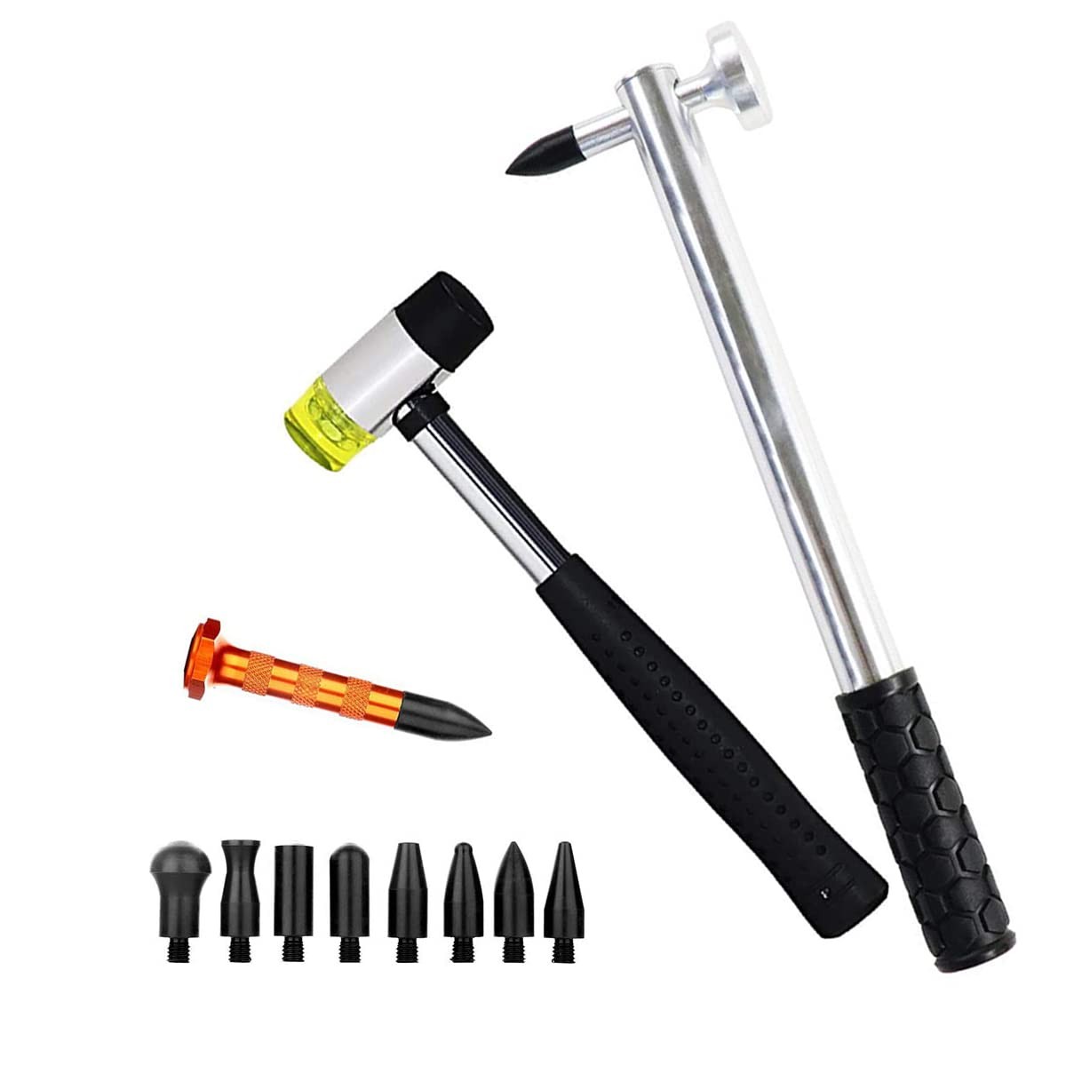 Paintless Dent Repair Tools Kit 12PCS Aluminum Dent Hammer with Knock Down Tool