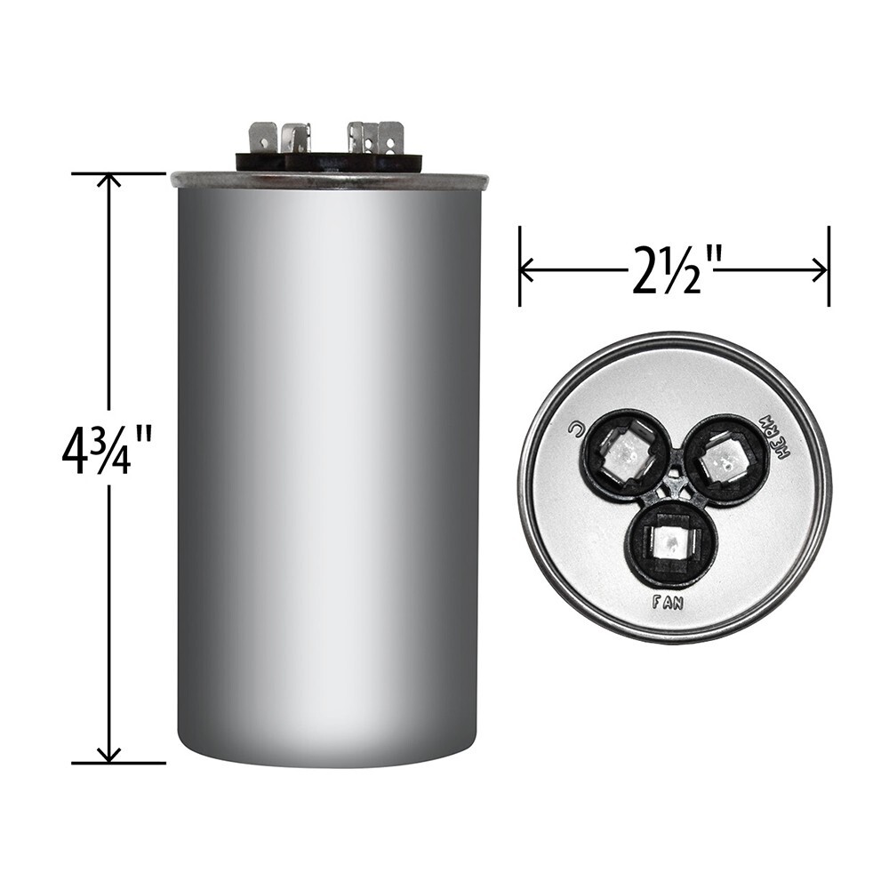 USA 70+7.5 uf/MFD 370-440 VAC volts Round Dual Run Capacitor 50/60 Hz – Lot-1