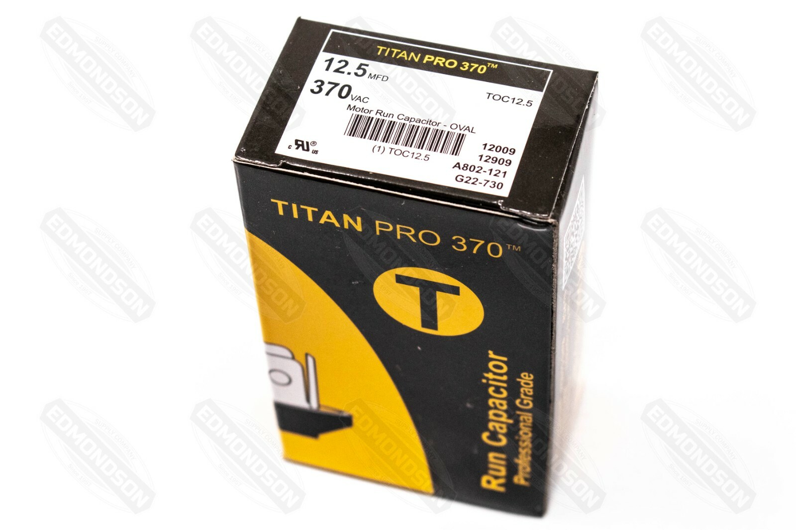 Packard Titan PRO TOC12.5 Motor Run Capacitor 12.5 MFD 370 Volt, Oval