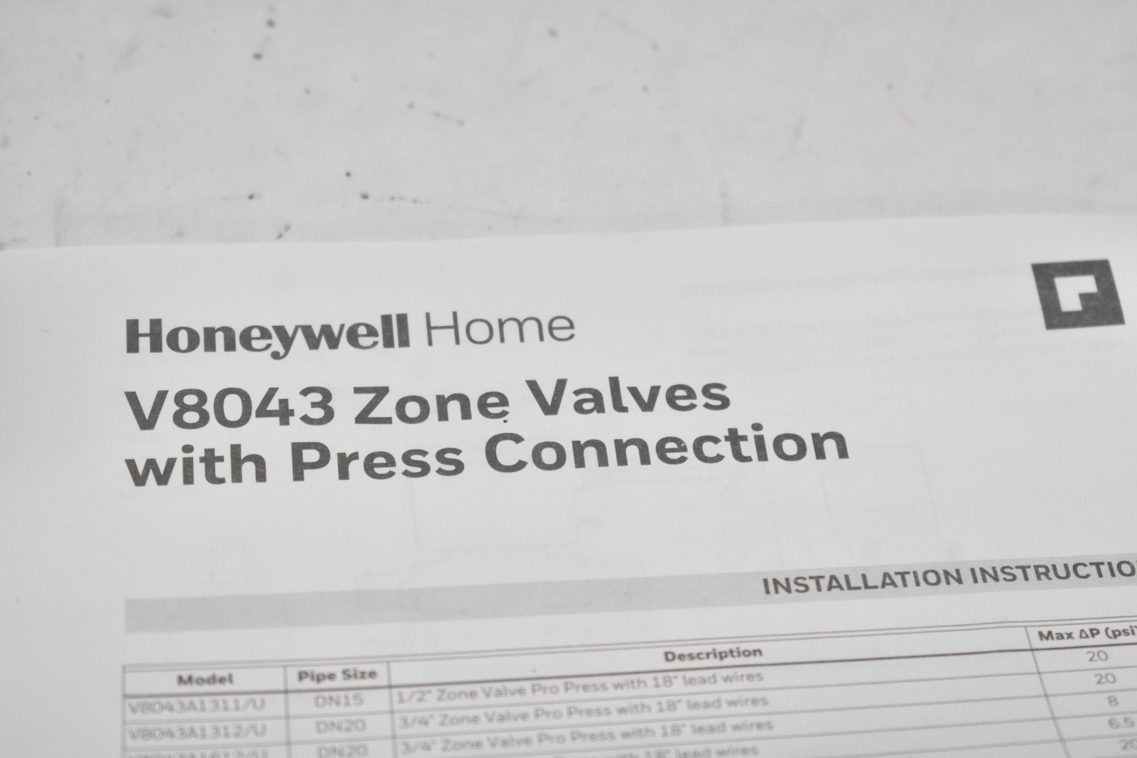 Honeywell Home V8043E1412/U Motorized Zone Valve 3/4 In Press Brass Hungary HVAC
