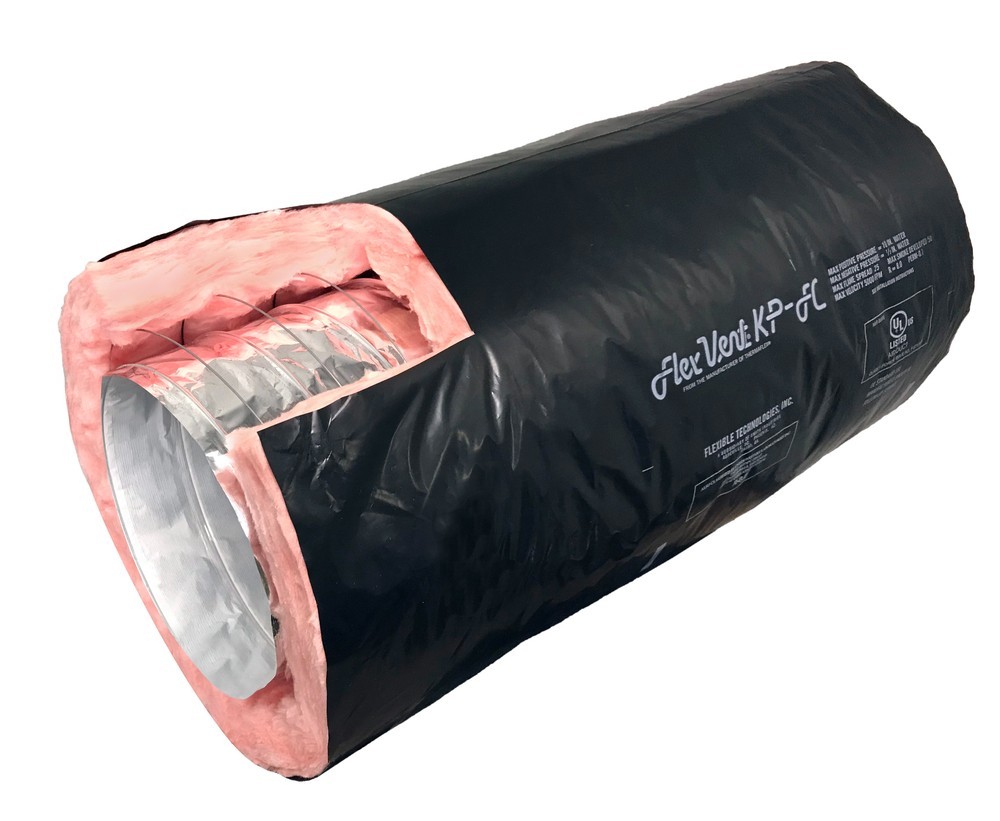 R6 Insulated Flexible Duct Hose Black HVAC AC Heating Vent 4-12 in 10-25 ft