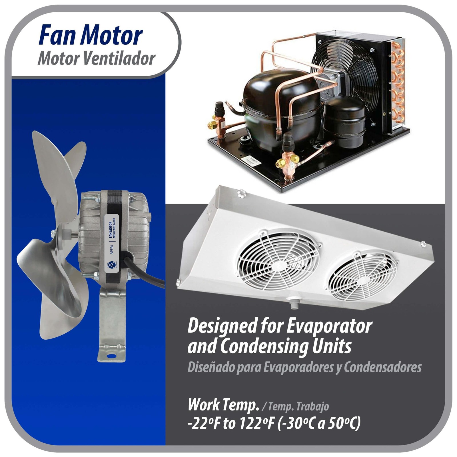 Appli Parts APFM-51E 5W refrigeration condenser and evaporator motor 115V 60Hz 0