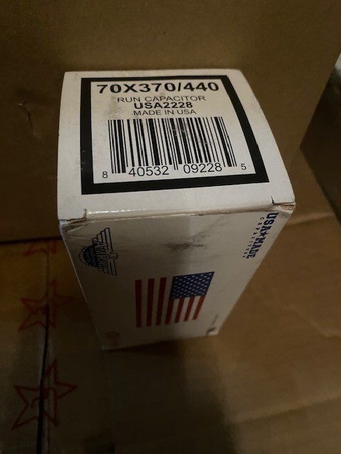 AmRad USA2228 Round Run Capacitor 70 uF MFD 370 / 440 Volt (NEW)