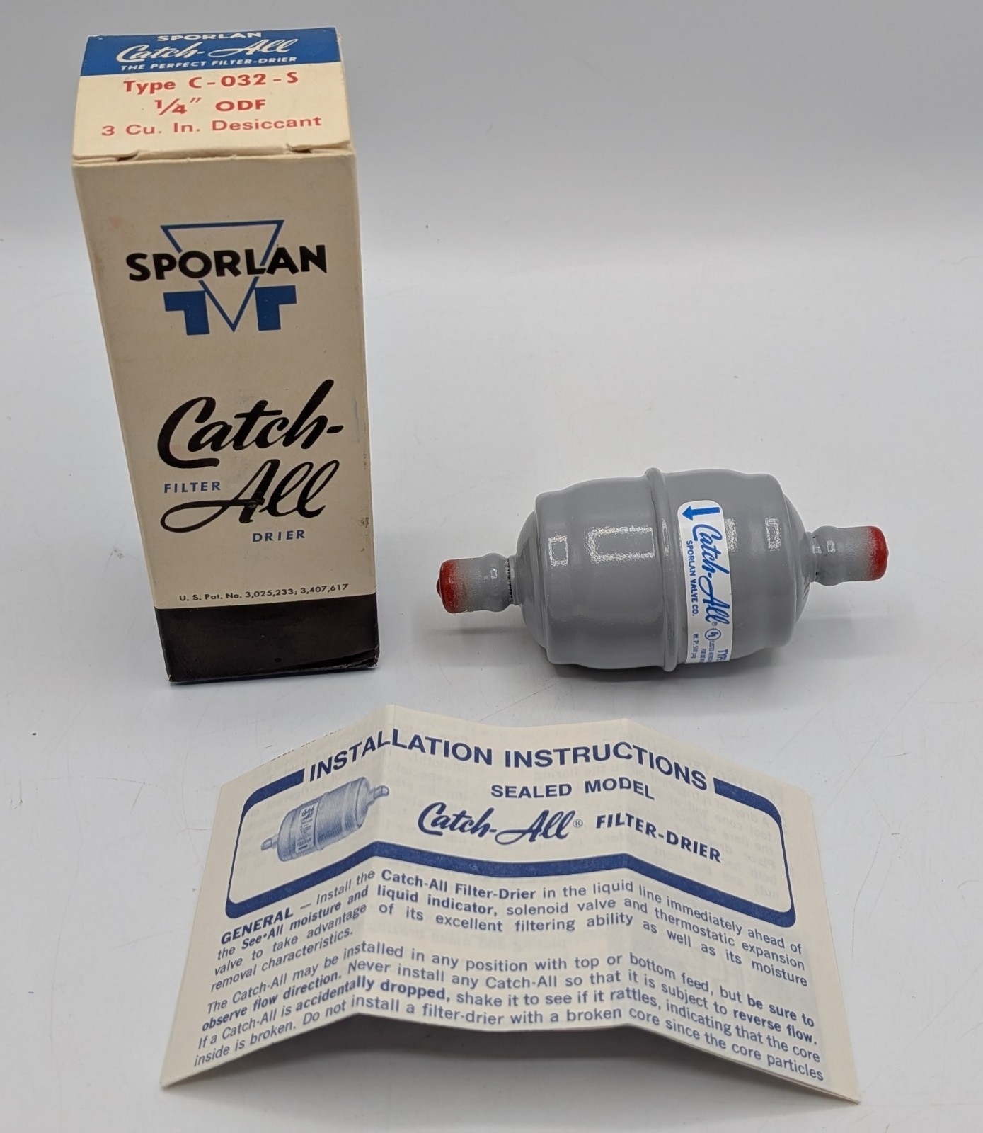 Sporlan Catch-All Filter Drier C-032-S 1/4″ ODF
