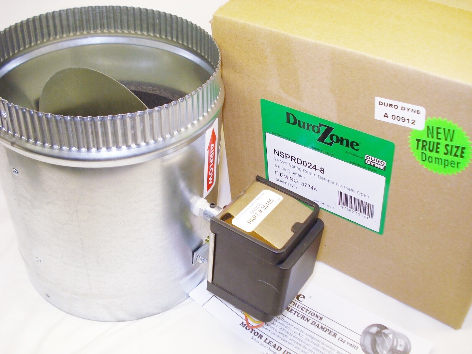 6″ DuroZone HVAC Motorized Electric Zone Control 24ac Power Damper Dampner NSPRD